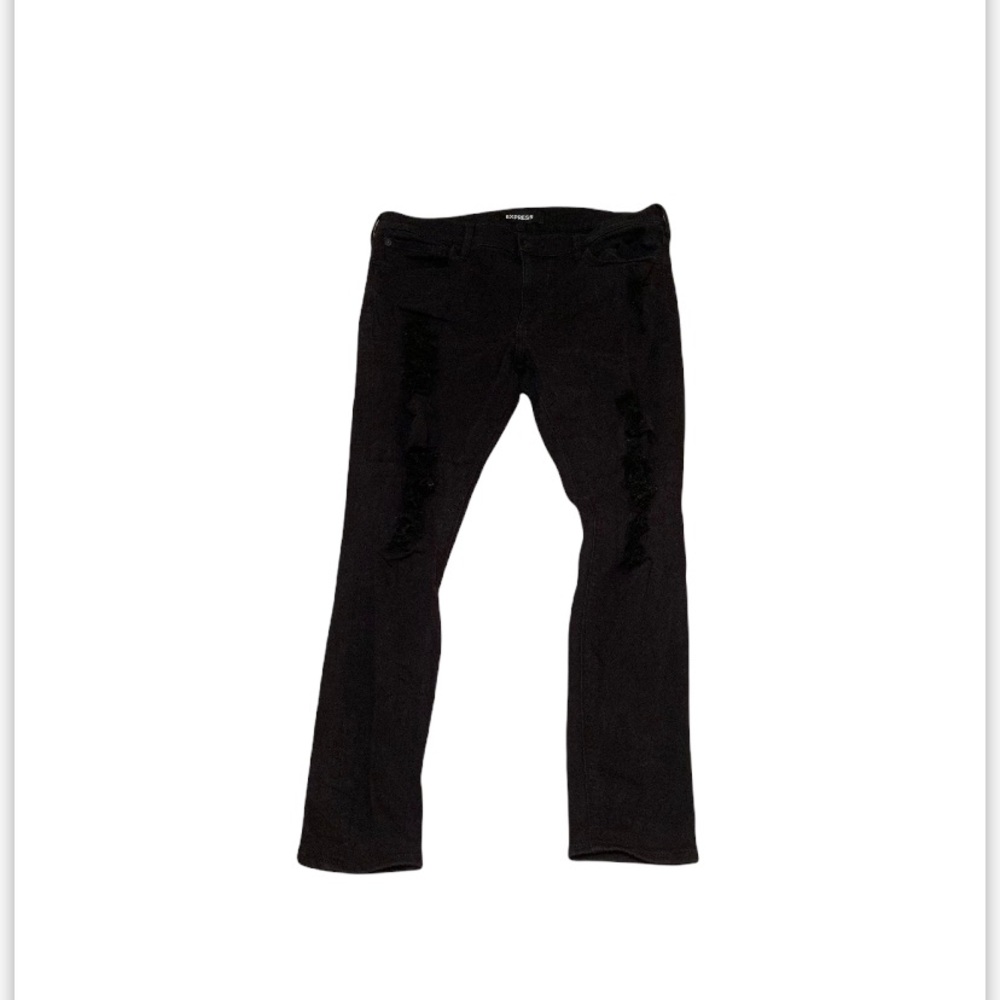 New without tags: Ripped style Express black mid-rise stretch skinny jeans
